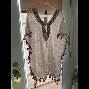 White Pom Pom Cover Up